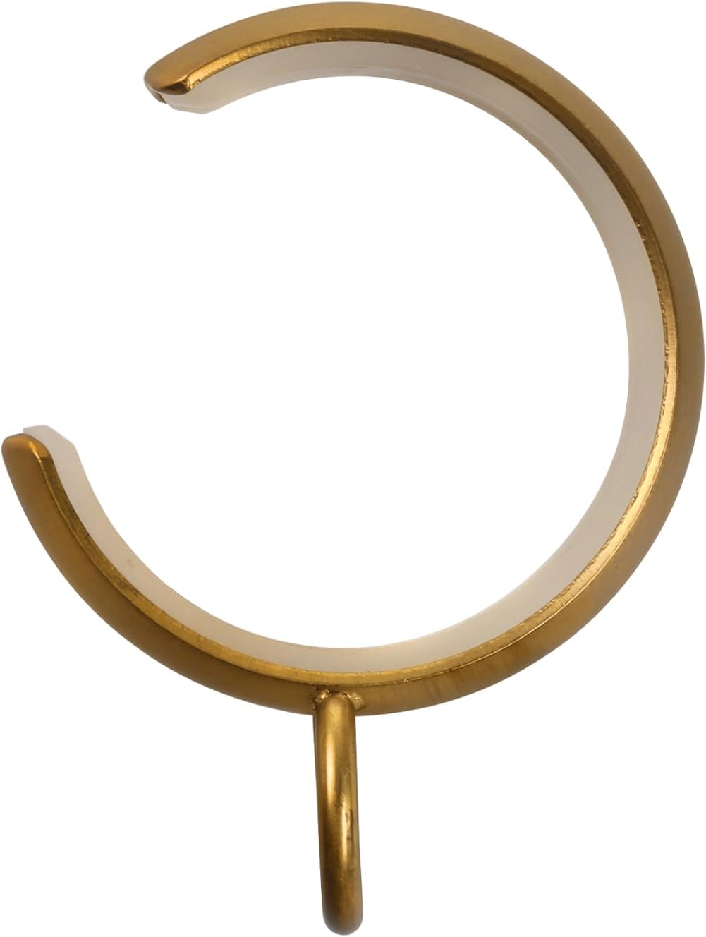TWOPAGES 10 Pack C Shaped Curtain Rings with Eyelets, 2" Gold Metal Drapery Rings Apply for Curtain Rods