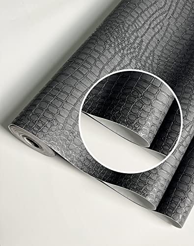 Jiffdiff Crocodile Wallpaper Crocodile Black Wallpaper Charcoal Removable Wallpaper Textured Wallpaper Black Gator Leather Wall Decor Wall Mural L473 X W17.7 Covering 60 Sq. Ft #TOP6