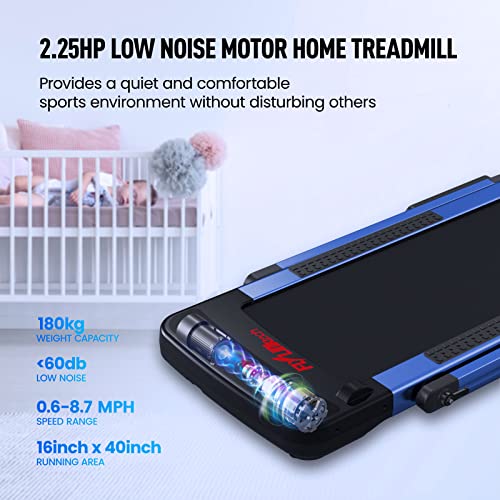 Flylinktech 2 In 1 Folding Treadmill, 2.25Hp Electric Under Desk Treadmill With App & Remote Control, Led Display, 12 Preset Programs, Installation-Free Running Walking Treadmill For Home Office #TOP6