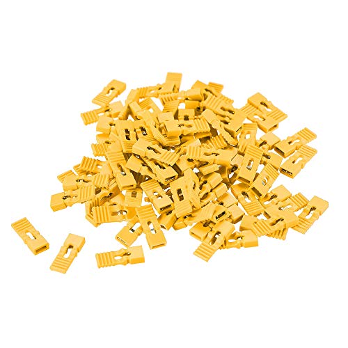 Mini puentes de conexión de 2.54mm uxcell con 100 tapas de cortocircuito alargadas en color amarillo