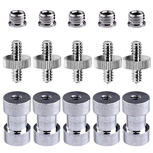 ETopLike 5x 1/4" 3/8" Metal Monopod Tripod Mount Screw Convert Adapter Flash Light Stand Spigot Bracket Holder Camera (1/4" to 1/4")