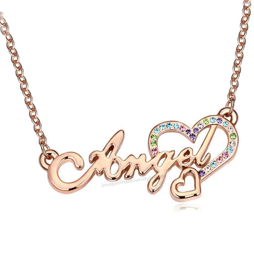 Vientiq Gold-Plated Personalized Angel Name Heart Pendant Necklace for Women and Girls (B0C623688R) Amazon Price History, Amazon Price Tracker