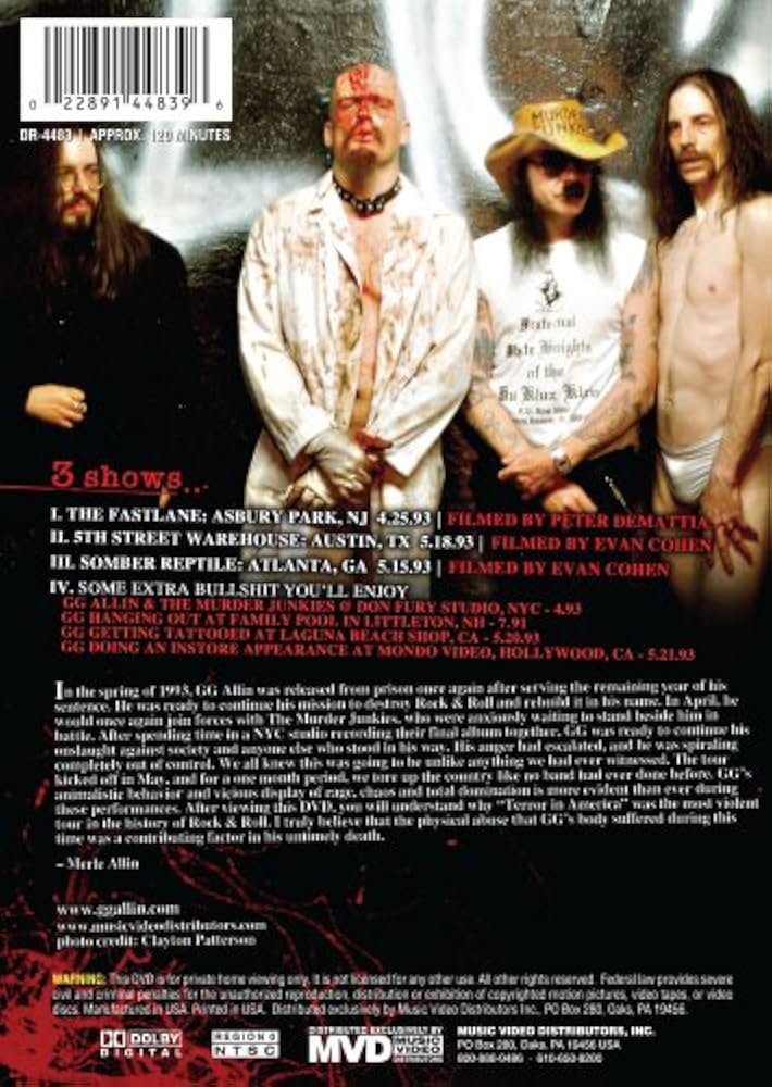 全身ハードコア GGアリン('94米) 全身ハードコア GGアリン('94米)