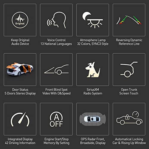 Car Radio Stereo For Ford Fusion Mondeo 2013 To 2019 Android 10.0 T-Style Head Unit Navigation 12.1 Inch Ips Touchscreen Build In Wireless Carplay Bluetooth Wifi Support Dsp Sirius (Manual A/C) #TOP2