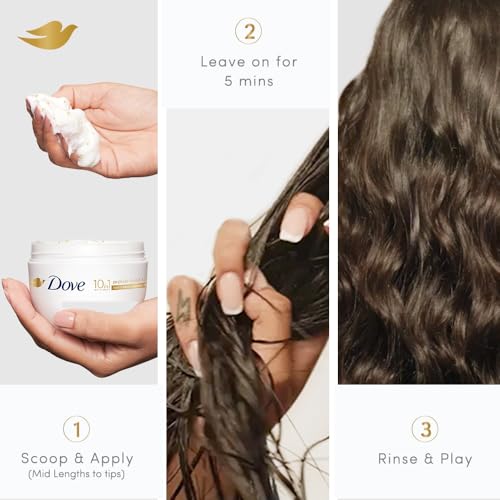Image of Dove 10in1 Peptide Bond Strength Hair Treatment Mask 300 ml |For Extremely Damaged Hair | with PROTEIN PEPTIDES beads| Reoncstructs bonds to repair heat, colour, chemical damage