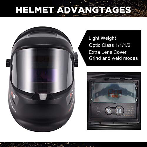 ENJOHOS Schweißhelm, Tacklife PAH04D Automatik Schweißhelm mit 4 Sensoren, Optische Klasse: 1/1/1/1, Solar Schweißmaske (Schwarz großer Bildschirm) - Image 5