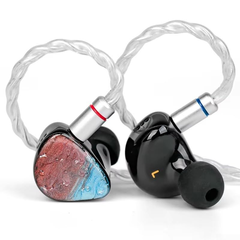 Per IEM ibridi a triplo driver con 1DD+1BA+1Piezo, auricolari in resina stampata in 3D, cuffie in-ear per monitoraggio HiFi da 320 Ohm, 2 pin da 0,78 mm, cavo da 1,25 m (colorato)