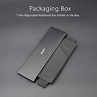 Vista 7 de Funda para lápices y bolígrafos con banda elástica ajustable, compatible con cuadernos de tapa dura, agendas, encuadernadoras, de 8" a 11” de Negro