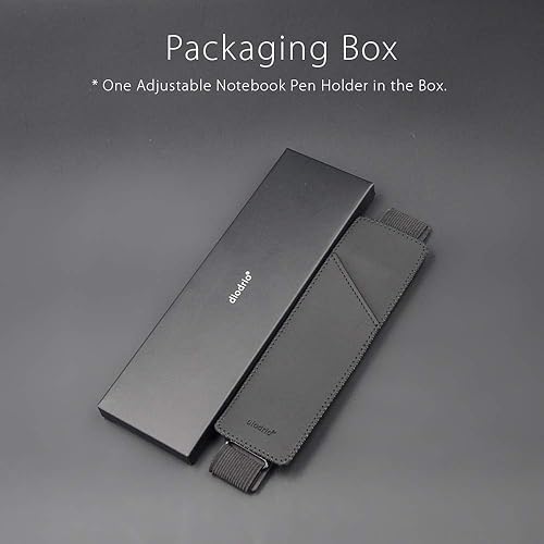 Miniatura 7 de Funda para lápices y bolígrafos hecha de piel sintética, desmontable y ajustable mediante elástico, compatible con cuadernos de tapa dura, libros,