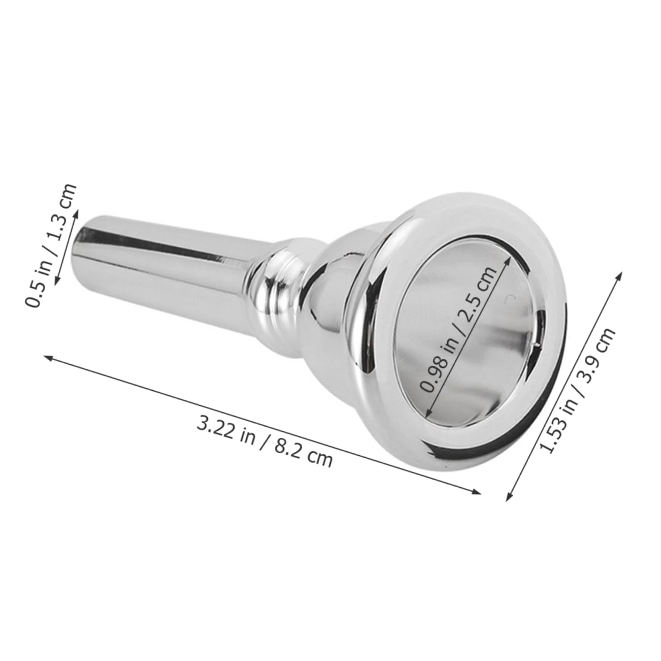 Wakauto Mouthpiece for Trombone Size 80mm Length 1.3cm Outer Diameter 1.1cm Inner Diameter Performance