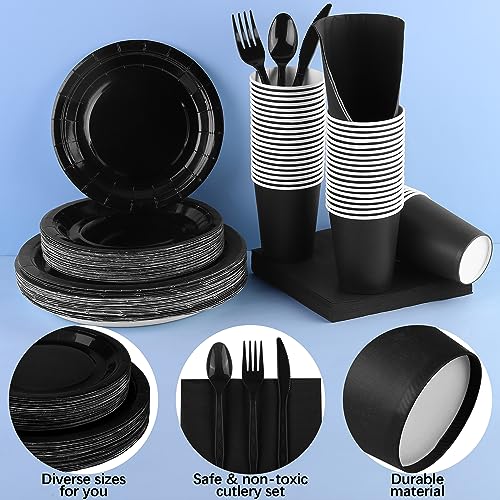 durony 350 Pieces Hot Pink Paper Dinnerware Set 7 Inch 9 Inch Disposable Dinner Plates Serve 50