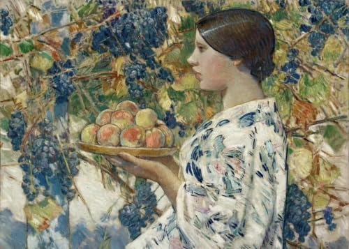 Affiche Childe Hassam Un plateau de pêches pour sublimer votre salon 70x50cm