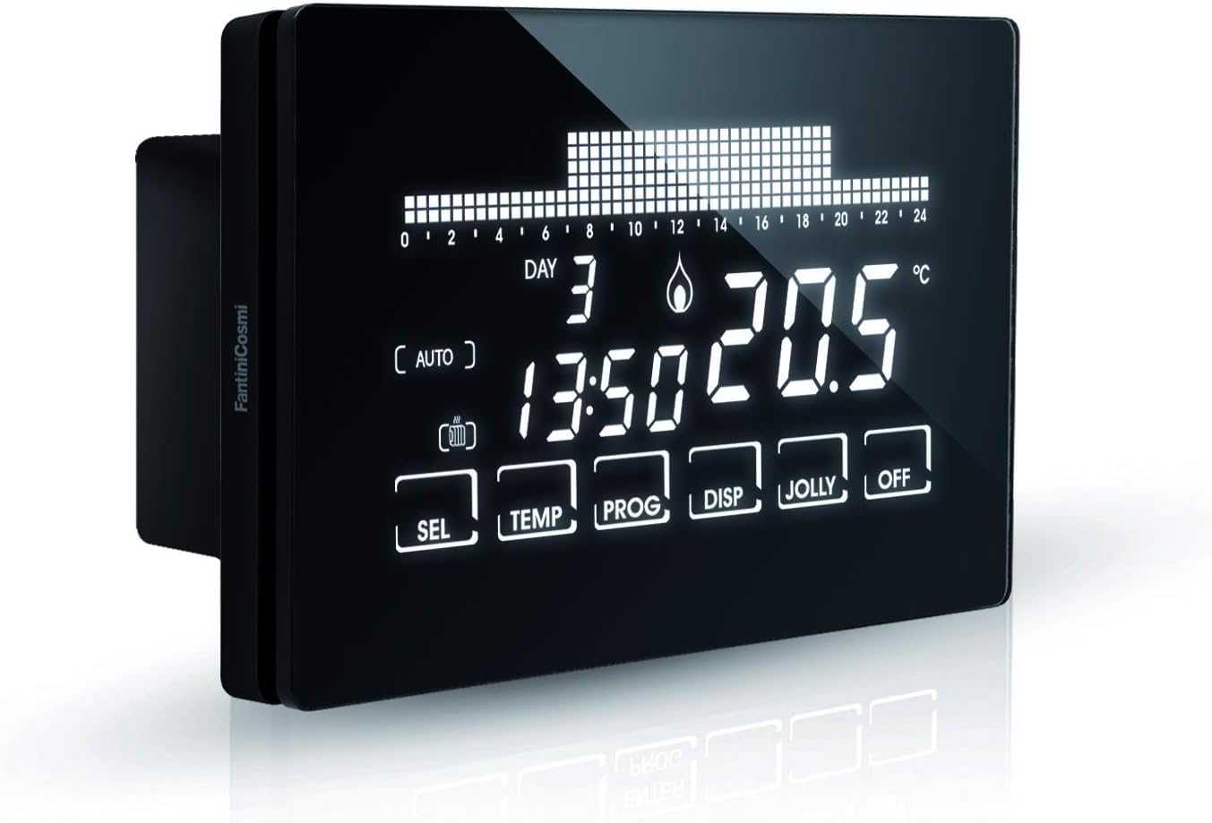Fantini Cosmi CH193 Cronotermostato Touchscreen Retroilluminato, Nero