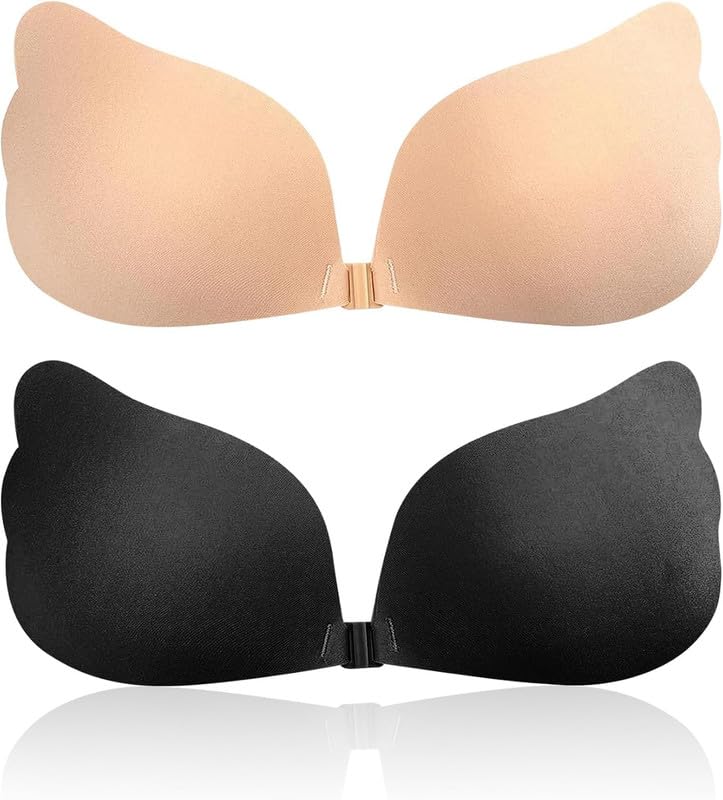 Women's & Girl's Reusable Adhesive Stick On Invisible Strapless Push Up Wire Free Bra-image-37