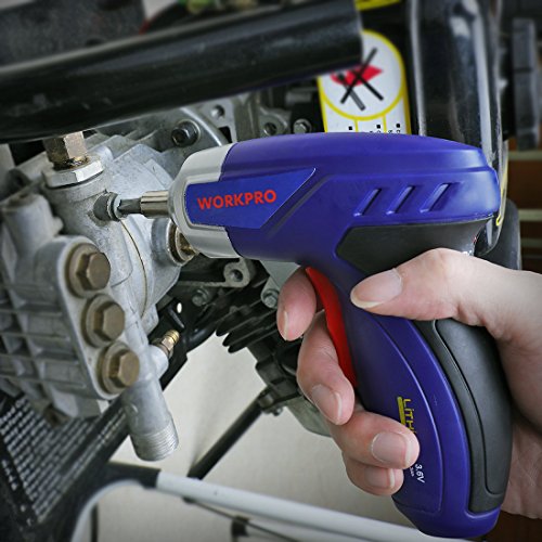 Workpro 125-Piece Household Tool Kit – 3.6V Rechargeable Screwdriver & Home Repair Basic Tool Set With 13-Inch Easy Carrying Tools Bag, 125 Pcs (W009068A) #TOP5