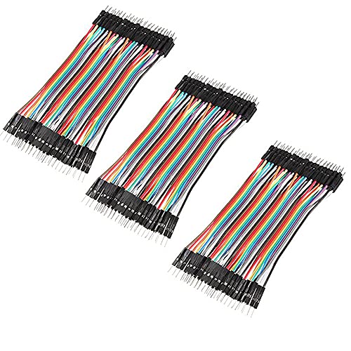 Aihasd 120 PCS 10cm Mâle à Mâle Dupont fil Cavalier Câble pour Breadboard pour Arduino Cover