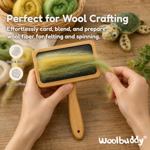Image of Woolbuddy Large Wool Carder Brush for Felting & Pets, 2PCS 4.75 x 3.25 Inch