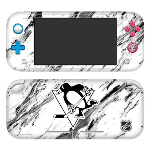 Vinyle Autocollant Nintendo Switch Lite NHL Marbre - Skin de Jeu Pittsburgh Penguins Head Case Designs