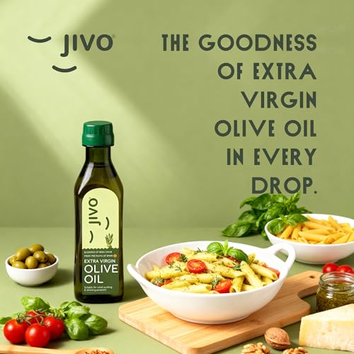 Image of Jivo Extra Virgin Olive Oil 200 ML (Pack of 2) | Imported from Spain | MUFA-Rich Olive Oil | Vitamin E Fortified | Low in Saturated Fat | Ideal for Salads, Dressings, Soups, Dips & Marinades