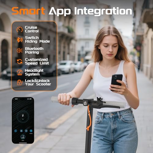 Image of NAVIC Adult Electric Scooter, Folding E Scooter with 350W /500W /750W Powerful Motor, 8.5 inch /10 inch /14'' Solid Tires, 22 /19 /16Mph, 19-31 Miles Max Range, Commuting Scooters with Dual Brakes System, APP