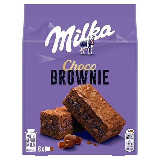 Milka Choco Brownie Bizcocho de Chocolate con Leche de los Alpes y Trozos de Chocolate con Leche 150g