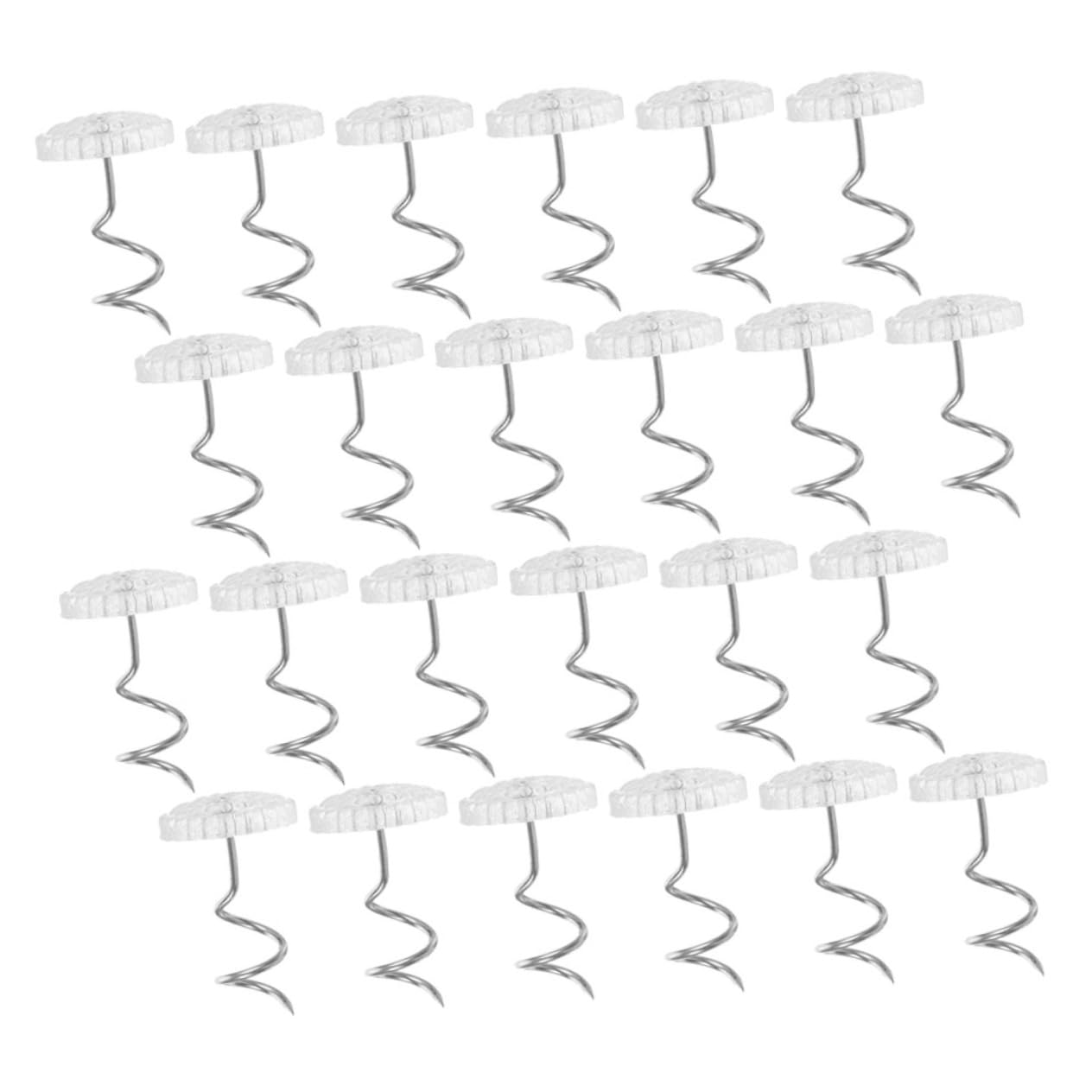 HEALLILY Furniture Spiral Inlaid Tacks 50pcs Anti-Slip Fixing Nails Decorative Tacks Sofa Pins Bed Sheet Clips Metal
