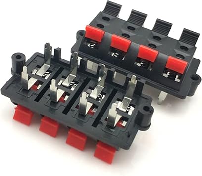 Jutagoss Socket Spring Push Release Connector 8 Position 2 Row 100V 1.5A Stereo Speaker Terminal Connectors Terminal Strip Block3 Pcs