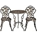 Yaheetech Ensemble de Table et Chaise Salon de Jardin Balcon Kit de Bistro 2 Chaise 1 Table en Alliage Aluminium Bronze