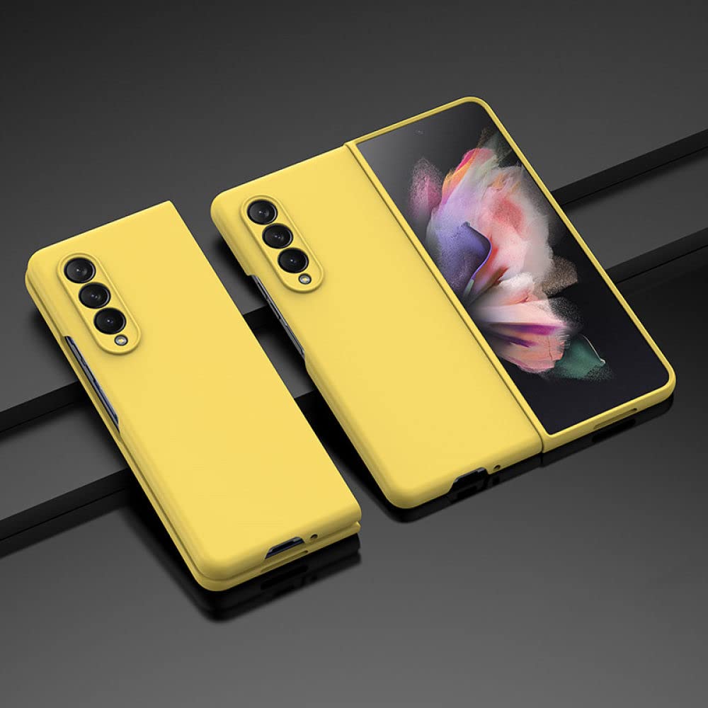 Coque Samsung Z Fold 3 rigide jaune - Accessoire de protection mince pliable