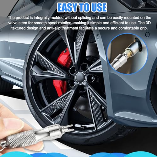 Image of Car Tire Valve Core Removal Tool, Tire Valve Stem Tool, Portable Stainless Steel Tire Valve Stem Repair Tool, Rust Proof Auto Tire Valve Stem Installation Removal Wrench for Car Bicycle Truck