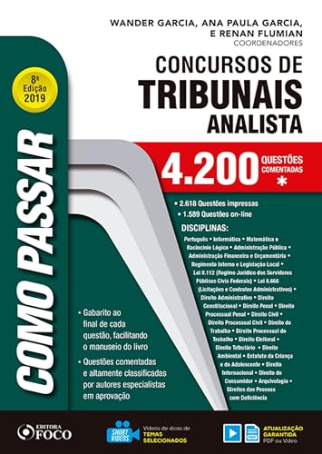 Como passar concursos de tribunais analista – 5.794 questões comentadas – 8ª ed 2018