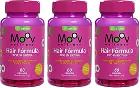 Hair Fórmula Vitamina Antiqueda Crescimento Saúde Cabelos e Unhas Suplemento 60 Cápsulas (3 unidades)