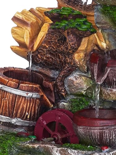 Image of Polyresin Designer Tabletop Indoor Water Fountain for Home Decor with Multicolour LED, Speed Controller Pump & Crystal Ball (Size: 23 x 18 x 36 CM | Colour: Multi|Weight: 1600 Gram)