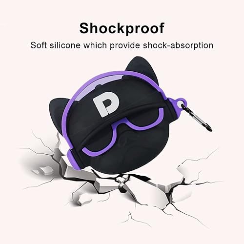 Miniatura 6 de Bonita funda compatible con AirPods Pro con mosquetón y gancho para llavero, divertida y única de silicona suave 3D a prueba de golpes, para Airpod