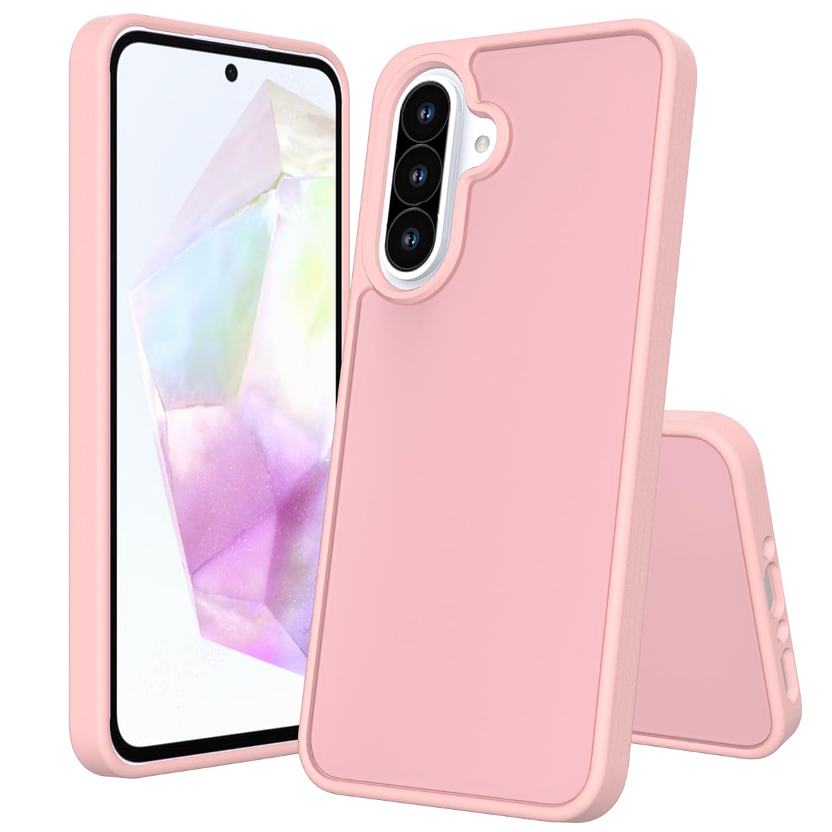 Ryphez Case for Samsung Galaxy A36 5G, Galaxy A56 5G Case, Shockproof Military Grade Drop Protection with Frosted Translucent Back Cover Case for Galaxy A56 5G and Galaxy A36 5G (Pink)