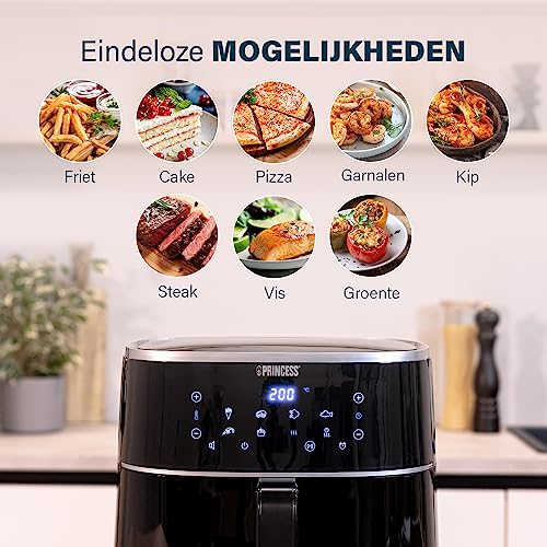 Princess Digitale Heteluchtfriteuse - Variabele Inhoud van de Container - Maximaal 8 L - 6 Vooraf Ingestelde Programma's - Minder Olie - Digitaal Display - 182254 - Afbeelding 5