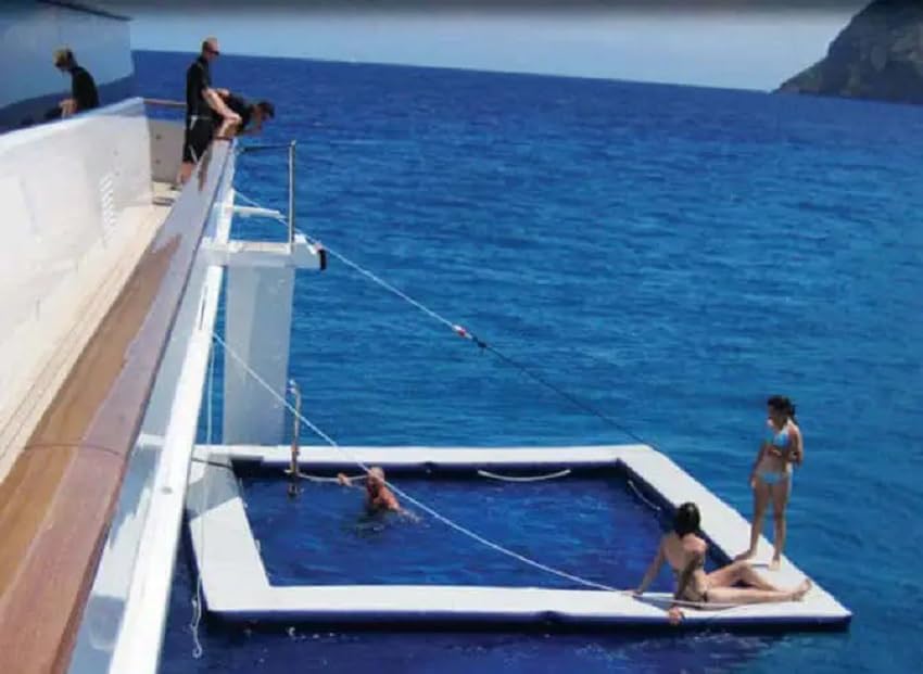 4MX3M Portable Inflatable Yacht water Pool Inflatable Floating Ocean Sea Swimming Pool, as picture show