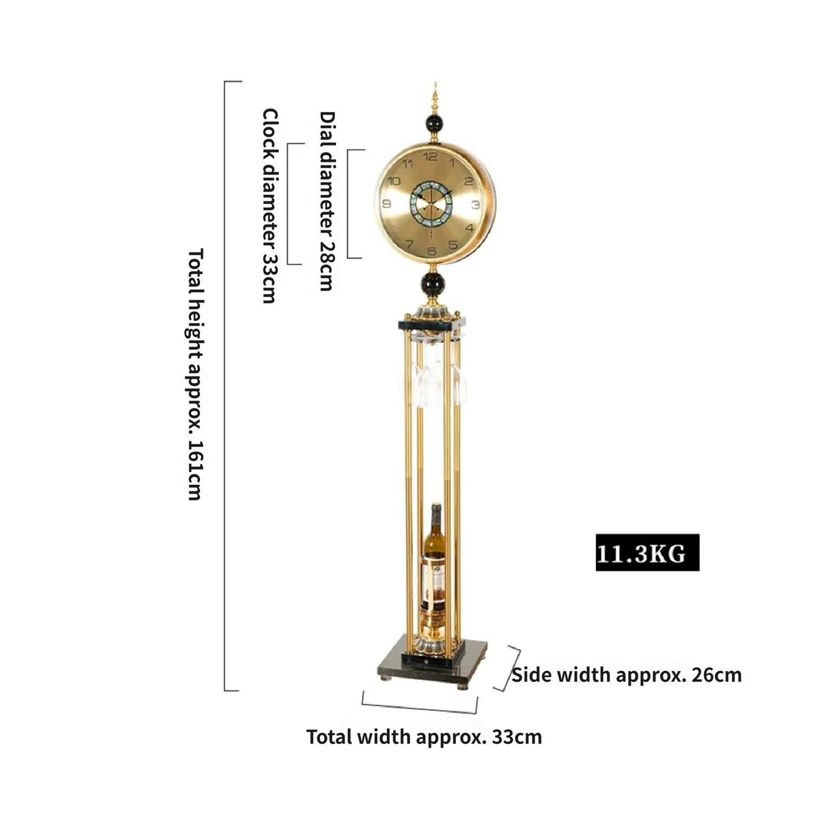 Reloj de Abuelo Reloj de pie de Metal Estilo Europeo silencioso