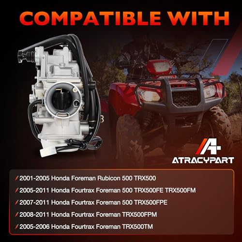Image of Carburetor for 2001-2005 Honda Foreman Rubicon 500 TRX500, 2005-2011 Honda Fourtrax Foreman 500 TRX500FE TRX500FM TRX500FPE TRX500FPM TRX500TM, Carb Replaces OEM # 16100-HN2-013