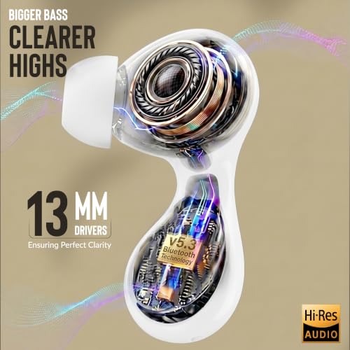Image of AROMA TWS23 Upto 50Hr Playtime*, Dual Paring, BT V5.3, Fast Charging, Heavy Bass Bluetooth