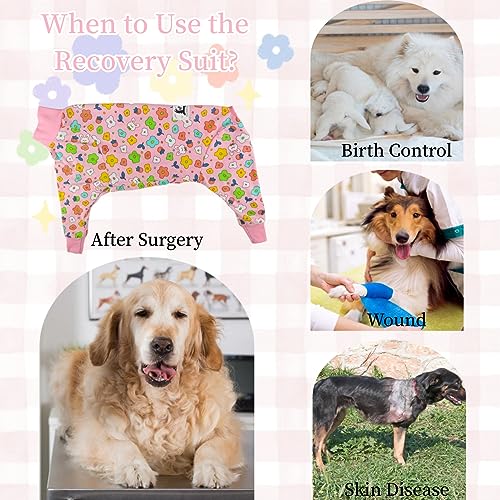 Image of Recovery Suit for Large Dogs After Surgery, Abdominal Wounds Protector Surgical Dog Calm Shirt, Medium Dog Pajamas Onesie Pullover Bodysuit for Shedding Allergy Anti Licking, Cone E-Collar Alternative