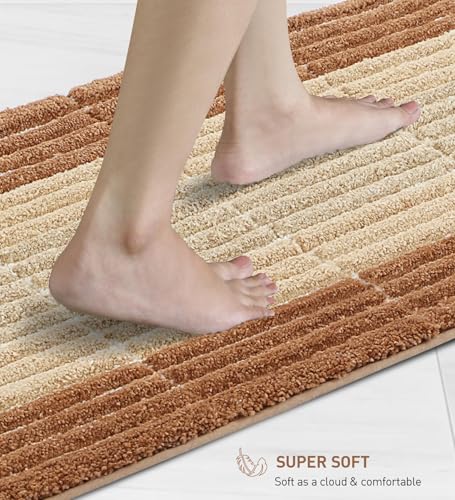 Image of Obsessions Soft & Plush Bath Mat | Quick Dry, Stain & Skid Resistant | Luxuriously Soft, Long Lasting Color | TPR Latex Backing, Size 40x60 cm, Gold