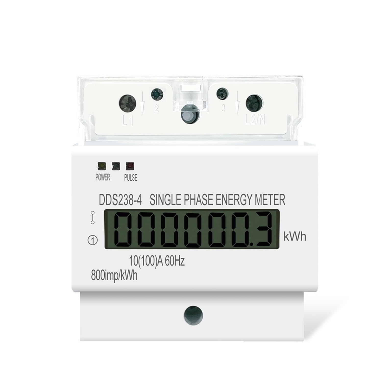 Monitoraggio Dell'Energia del Contatore Intelligen Contatore di Energia su Guida DIN KWH Watt/Ora Monofase A Tre Fili da 10 (100) A 60 Hz LCD
