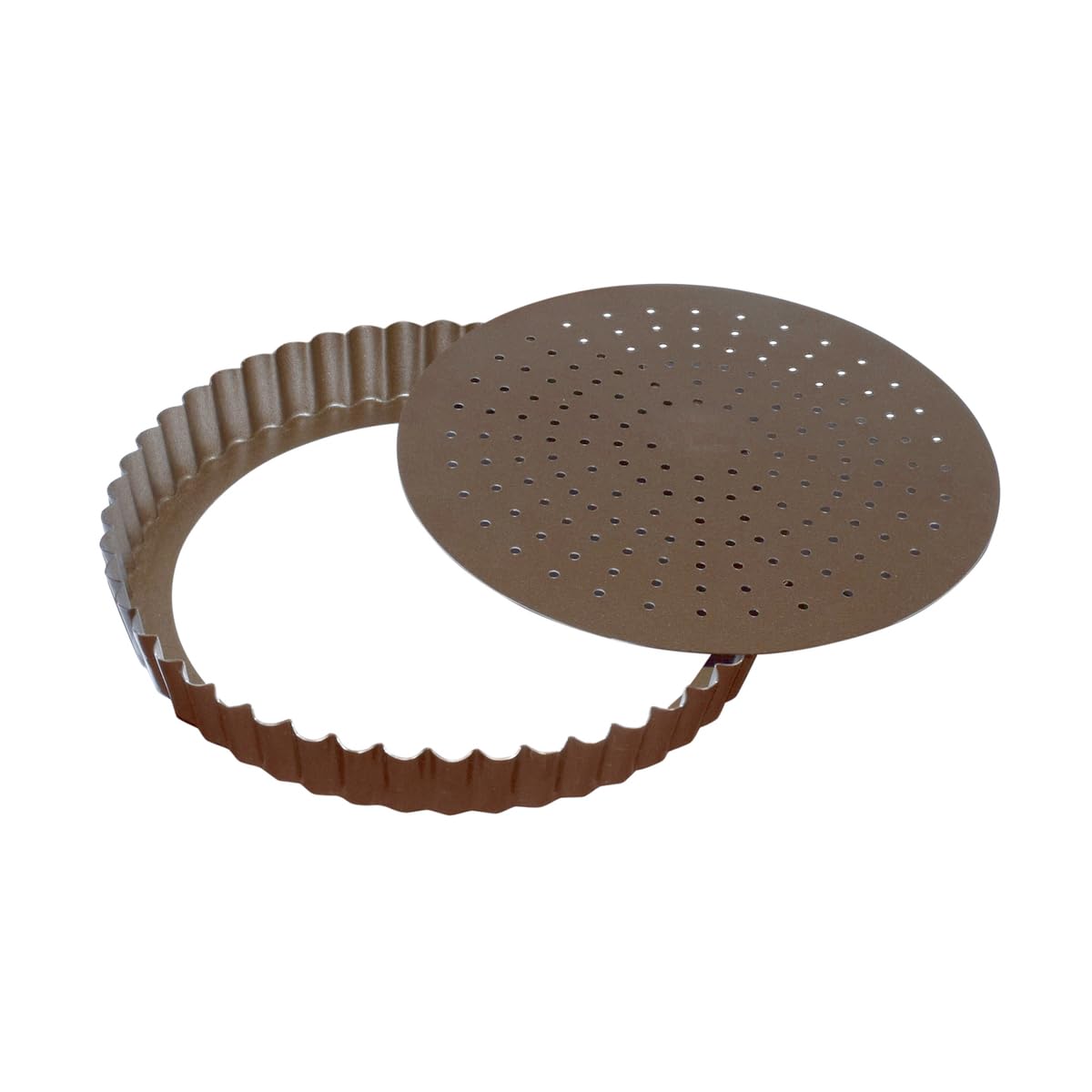 Moule à tarte GOBEL 26 cm fond mobile perforé anti adhérent plat de cuisson pour quiche