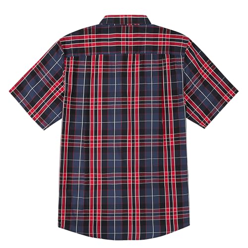Image of Dubinik Mens Short Sleeve Button Down Shirts Soft Breathable Summer Vintage Regular Fit Lightweight Men's Casual Shirt