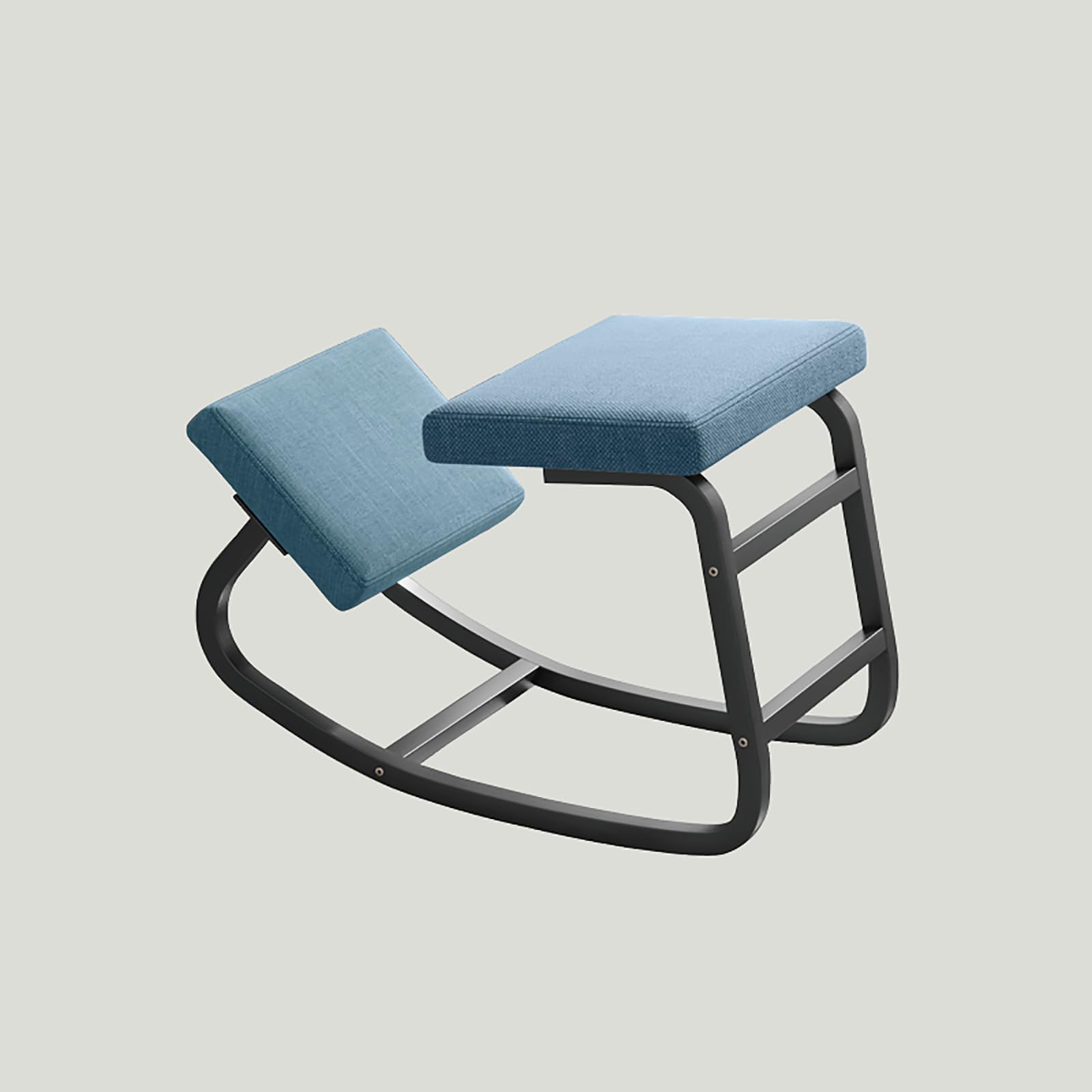 Sedie Innovative in Metallo, Sgabelli Ergonomici, Sedie da Correzione della Postura Seduta, Sedie da Ufficio per Studio in Ginocchio per Camere da Letto Aule Scrivanie(Black Frame, Blue 1)