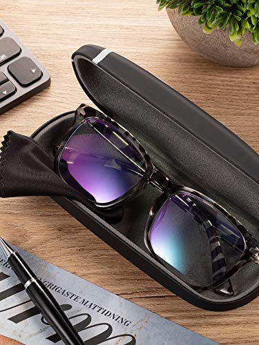 3 Pieces Hard Shell Clamshell Eyeglasses Case Protective Sunglasses Case Portable Glasses Protection Case With 3 Pieces Glasses Cloth #TOP4