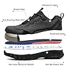 Waterproof Safety Shoes Men Lightweight Steel Toe Cap Trainers Women Non Slip Safety Trainers-Black-11 UK #5