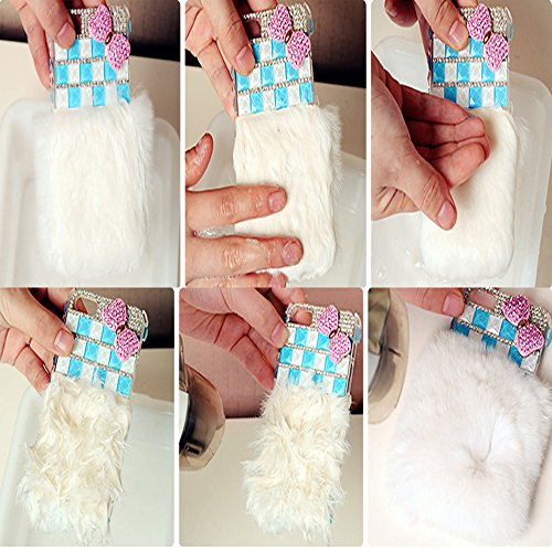 Aikeduo For Iphone6S 6G Case, 4.7" Bling Crystal Fluffy Cover [Genuine Rex Rabbit Fur Case] Winter Wammer Handmade Soft Crystal Case Caselo Bling Crystal Fur Shell Creative Display (Purple) #TOP2