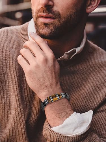 Pulsera de Cuero Turquesa para Hombre miniatura 4